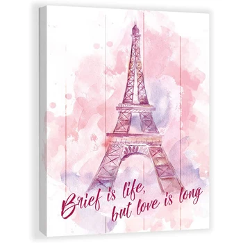 Roz Paris Turnul Eiffel Peisaj Postere Canvas Wall Art Pictures Home Decor Tablouri Pentru Living Decoratiuni Dormitor