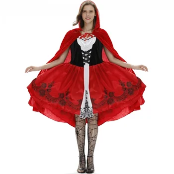 S-3XL plus Dimensiune Populare Pelerina Halloween Little Red Riding Hood Costum Cosplay Machiaj Minge de Performanță Costum de Uniformă