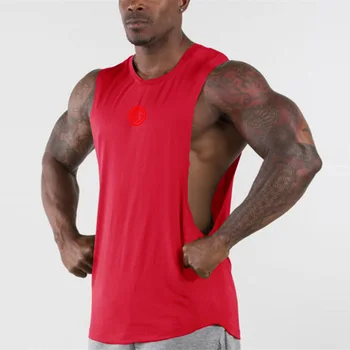 Sală de Fitness, Culturism Antrenament Veste de Moda Bumbac Rezervor de Top fără Mâneci Respirabil 0-Neck T-shirt pentru Bărbați Execută Îmbrăcăminte Sport