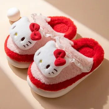 Sanrio Hello Kitty De Pluș, Papuci De Casă Anime Kawaii Melodia Mea Cinnamoroll Pompom Purin Printesa De Interior Non-Alunecare Părinte-Copil Papuci
