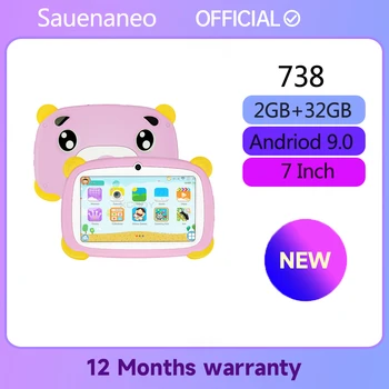 Sauenaneo 7 Inch Android 738 32GB Tableta Pentru Copii Tablete Pentru Copii de Studiu Educație Bluetooth WiFi Cu folie de Protectie Cadou