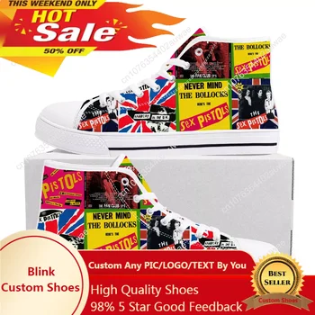 Sex Pistols, Trupa De Punk Rock High Top De Înaltă Calitate Adidași Bărbați Femei Adolescent Panza Adidas Casual Pereche De Pantofi Pantofi Personalizate