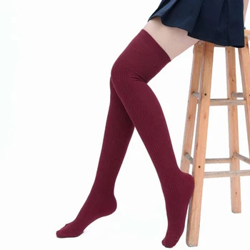 Sexy, Peste Genunchi Ciorapi Femei Cald Timp De Bumbac De Stocare De Iarnă Genunchi Ridicat Coapsei Ciorapi Tricotate Pentru Femei Peste Genunchi Șosete