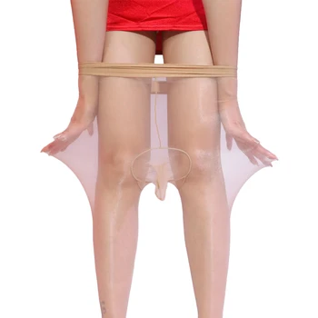 Sexy Sissy Chilot Ultra-Subțire Pur Strălucitor U Convex Husă Ciorapi Ciorapi Lenjerie Vedea prin Elastic Mare Erotic Lingerier