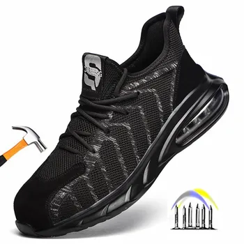 siguranță pantofi pentru bărbați respirabil pantofi de lucru anti-puncție pantofi lucru cu protectie pernă de aer ușoare pantofi de lucru