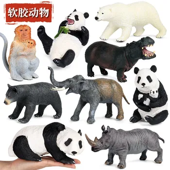 Simulate de Animale Sălbatice Model de Cauciuc Moale, Elefant, Tigru, Leu, Vaca, Oaie, Urs Polar Gorilla Hipopotam Copii Decompresie Jucarii