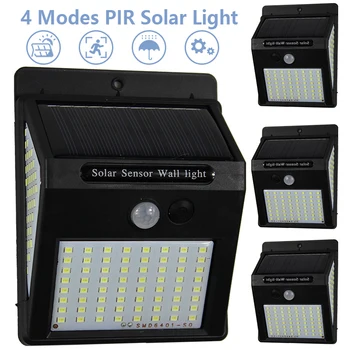 Solar de Perete de Lumină în aer liber, PIR Senzor de Mișcare Grădină Lămpi de Perete LED Smart 4 Moduri de Iluminare rezistent la apa Spoturi cu Panou Solar