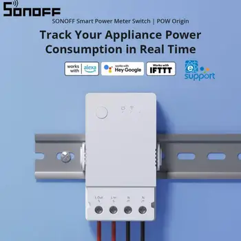 SONOFF POWR3 Origine Wifi Inteligent Comutator 16A Cu Contor de Energie Protecție la Suprasarcină IFTTT EWeLink Activitatea de Control Cu Alexa de Start Google