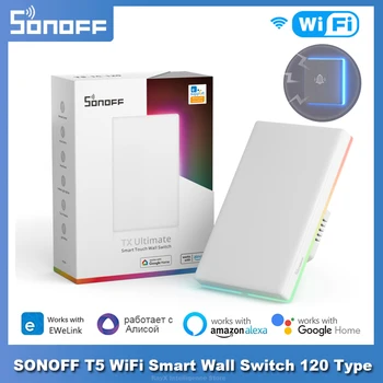 SONOFF T5 WiFi Inteligent Comutator de Perete NE-120 Tip Full Touch LED Multi-Senzoriale eWeLink APP Control de la Distanță prin intermediul Alexa de Start Google
