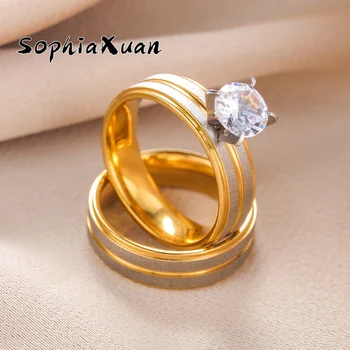 SophiaXuan 2023 Sens de Design Filetat Inel de Aur de Culoare din Oțel Inoxidabil Inele de Moda de Culoare Argintie cu Dungi Cadou Nou Inel pentru Femei
