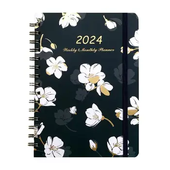 Spirala Notepad 2024 Agenda de zi cu Zi Notebook Delicate Planificator de Studenți Multi-funcție de Programul de Notebook-uri