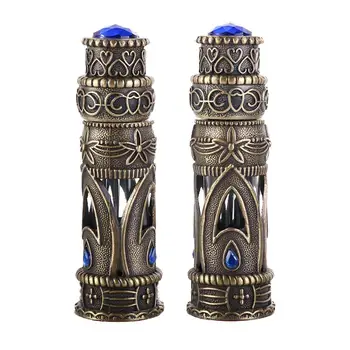 Stil arab Lotiune de îmbuteliere Metal Reîncărcabile Sticlă Goală Cosmetice Recipient de Sticla de Parfum Ulei Esențial Flacon Picurător