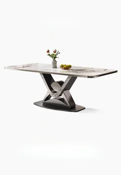 Stil Italian rock bord masă și simplu high-end de uz casnic masă și scaun combinație pentru 6 persoane și 8 persoane
