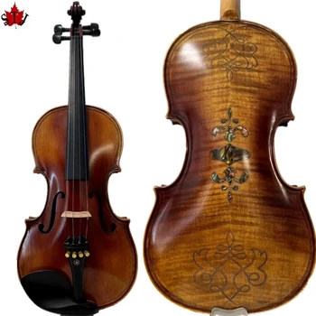 Strad stil Cântec Maestro 4/4 vioara Inlay coajă frumos înapoi ,moale și elegant sunet #14315