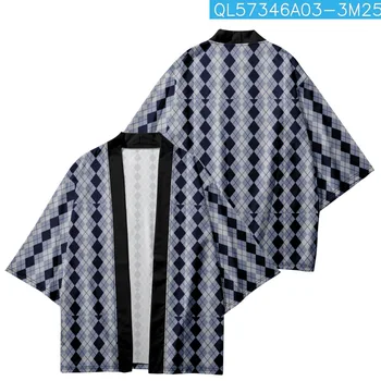 Streetwear Geometrie Tipărite Cosplay Cardigan Haori Moda Plajă Yukata Kimono Tradițional Japonez Femei Barbati Tricouri
