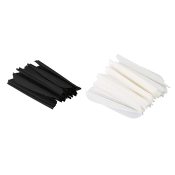 Săgețile Palete 4 Inch Plastic Pene Fletching Pentru DIY tir cu Arcul Săgeți 100 Pack(Alb-Negru)