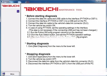 Takeuchi Diagmaster De Servicii De Motor De Instrument 4.1.0