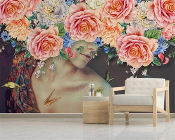 Tapet personalizat foto acuarelă frumusete de flori de trandafir camera de zi dormitor fundal decorare perete murale 3d tapet
