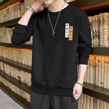 Toamna Versiunea Coreeană Hanorac Barbati Scrisoarea Imprimate Tricou De Calitate Din Bumbac Pulover Casual Clasic Confortabil În Stil European Topuri