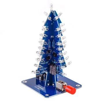 Trei-Dimensional Pomul de Crăciun 3D LED DIY Kit Roșu/Verde/Galben 7 culori LED Flash Circuit Kit Electronic de Distracție Suite kituri