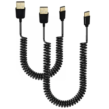 Type C la USB 2.0 Cablu de Date arc Elastic Telescopic Cablu de Încărcare Pentru Telefonul J60A