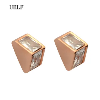 Uelf Design Clasic, Romantic Bijuterii 2019 a Crescut de Culoare AAA Piatra Cubic Zirconia Stud Cercei Pentru Femeile Elegante, Bijuterii de Nunta