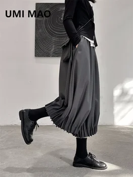 UMI MAO Yamamoto Design de culoare închisă, Pantaloni Largi Picior Cutat Casual Pantaloni Largi Design Pantaloni Pentru Barbati Femei Femme Pantaloni Y2K