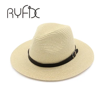 Vara pălărie de paie pălărie de soare cuplu Britanic de jazz pălărie din piele catarama plat marginea parasolarului femei beach hat HA62