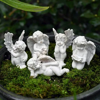 Vilead 5pcs Copilul in Miniatura Unghiuri Figurine Zână Grădină de Decor Bonsai Lume Mica Accesorii Interior în aer liber, Decor Retro