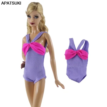 Violet Roz Bikini Pentru Papusa Barbie Haine, Costume De Baie Dintr-O Bucata De Costume De Baie Pentru Barbie Păpuși 1/6 Papusi Accesorii