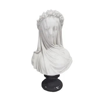 Voalat Maiden Bust De Statuie Gotica Home Decor Abstract Rășină Alb Sculptura Statuia Zeiței Meserii Acasă Estetica