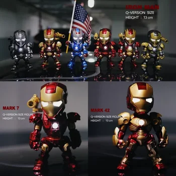 Voce controlată Q-versiunea Iron Man handmade model, incadrand jucării, figurine luminoase, Avengers Liga mk85 cadou de ziua de nastere