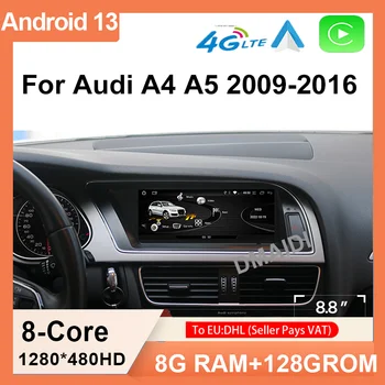 Wireless Carplay Auto Pentru AUDI A4 S4 B8 A5 Pret de Fabrica 8.8 inch 8 Core Android13 Masina Intellgent Centrală a Sistemului GPS Multimedia