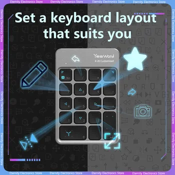 Yesword X-20 Multifunctional Personalizate Mici Tastatura Ultra Slim 70g Desenul Birou Personalizate Cheie Film Mini-Tastatură cu Membrană Cadou