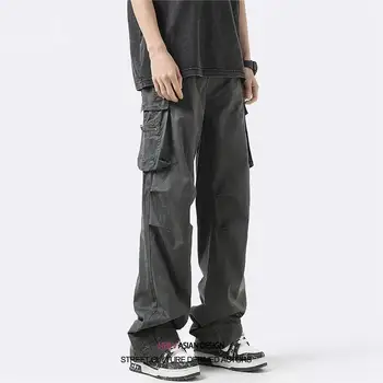 YK2 Strada echipamente de Lucru Brigadă Militară Liber Largi Picior Pantaloni Barbati High Street Fashion Multi Brand Buzunar Casual Pantaloni Mop