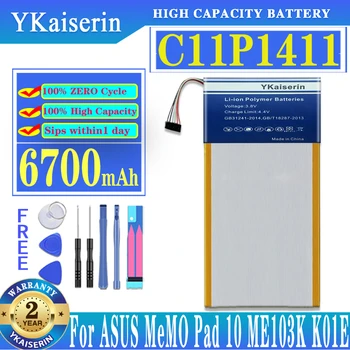 YKaiserin Pentru Baterie ASUS ASUS C11P1411 Pentru ASUS MeMO Pad 10 Pad10 ME103K K01E ME0310K ME103 6700mAh de Mare Capacitate + Instrumente Gratuite