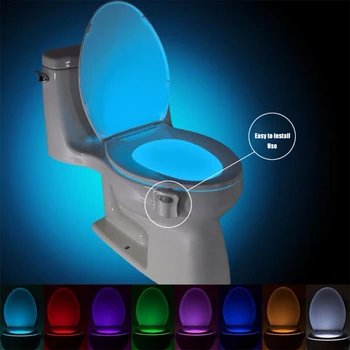 ZK30 Smart Senzor de Mișcare PIR, Toaletă Lumina de Noapte 8/16 Impermeabil Culori de Fundal Pentru Vas de Toaletă Lampa LED WC Toaletă Lumina