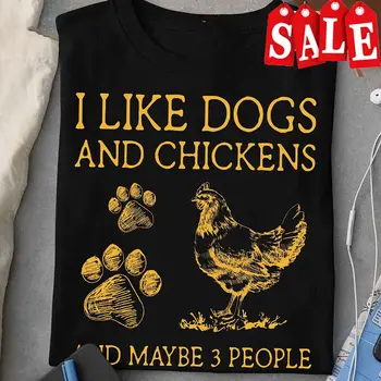 Îmi plac câinii și găinile și poate 3 oameni – iubitor de Animale T-shirt, carne de pui și