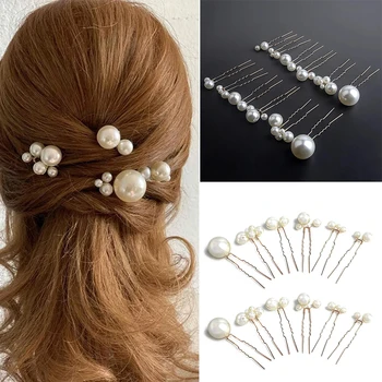 În Formă De U, Clip De Păr Agrafele Împletirea Părului Accesorii Femei Flori, Agrafe De Păr Stick De Nunta Mireasa Cristal Pearl Hairpin