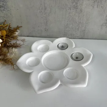 Șase Găuri Lotus Sfeșnic Mucegai Silicon Manual DIY Suport Lumanare din Gips Rezervor de Rasina Epoxidica Matrite Decor Acasă